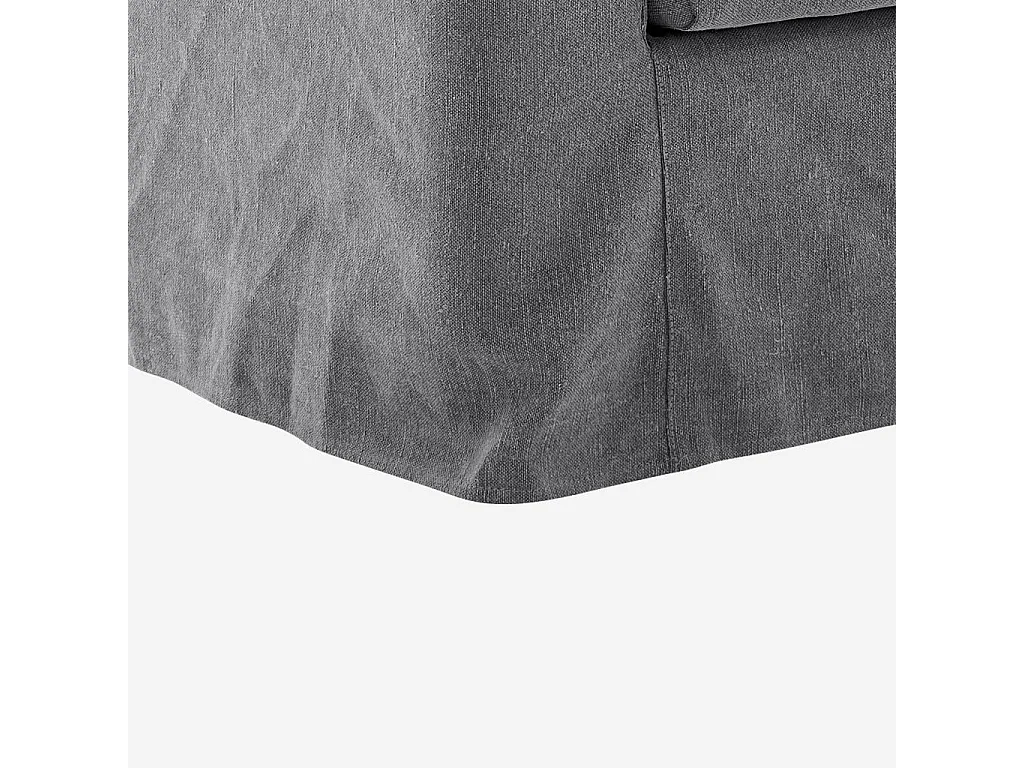 Habitat - Fauteuil déhoussable en coton et lin garni de plumes - Gris ardoise - Ostuni