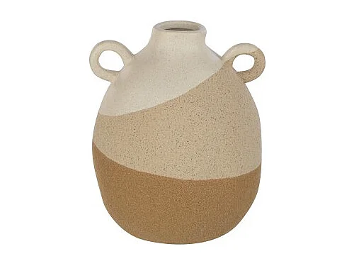 Jarrón oreja de cerámica beige/marrón claro 16x16x19 cm
