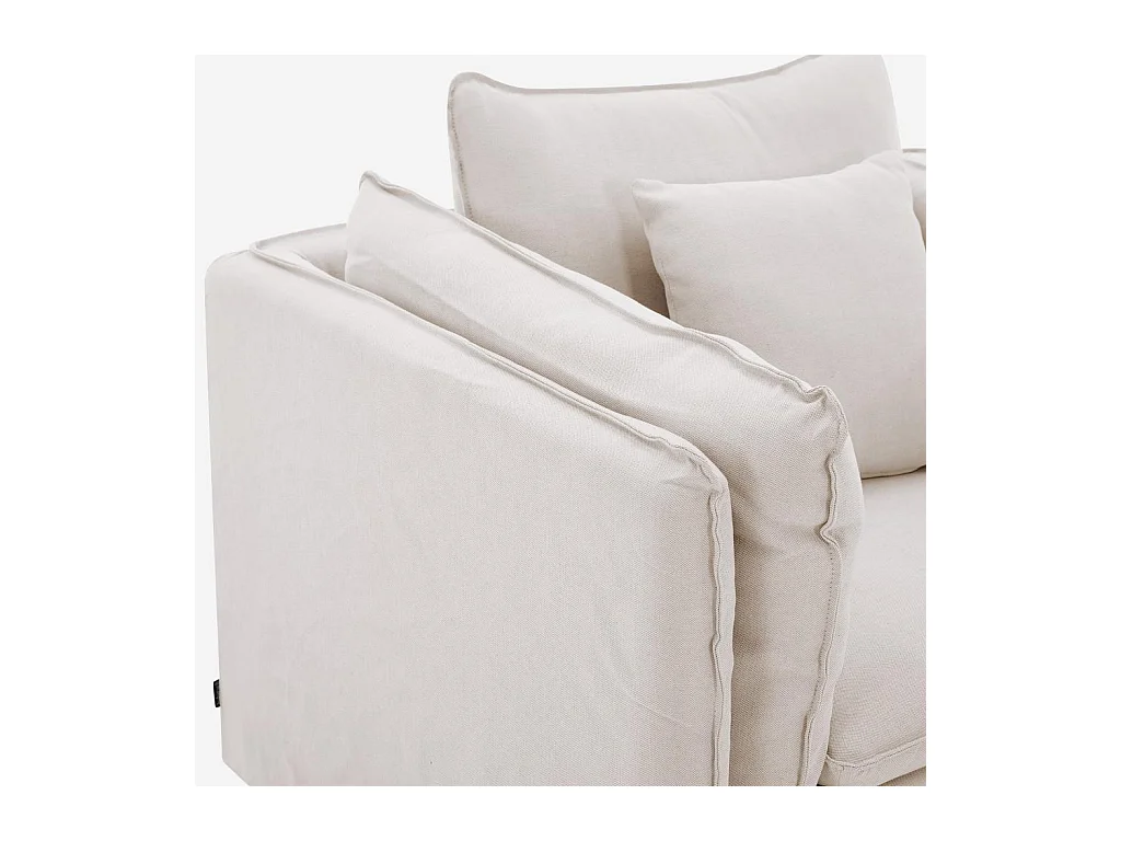 Habitat - Fauteuil déhoussable en coton et lin - Sable blanc - Andria