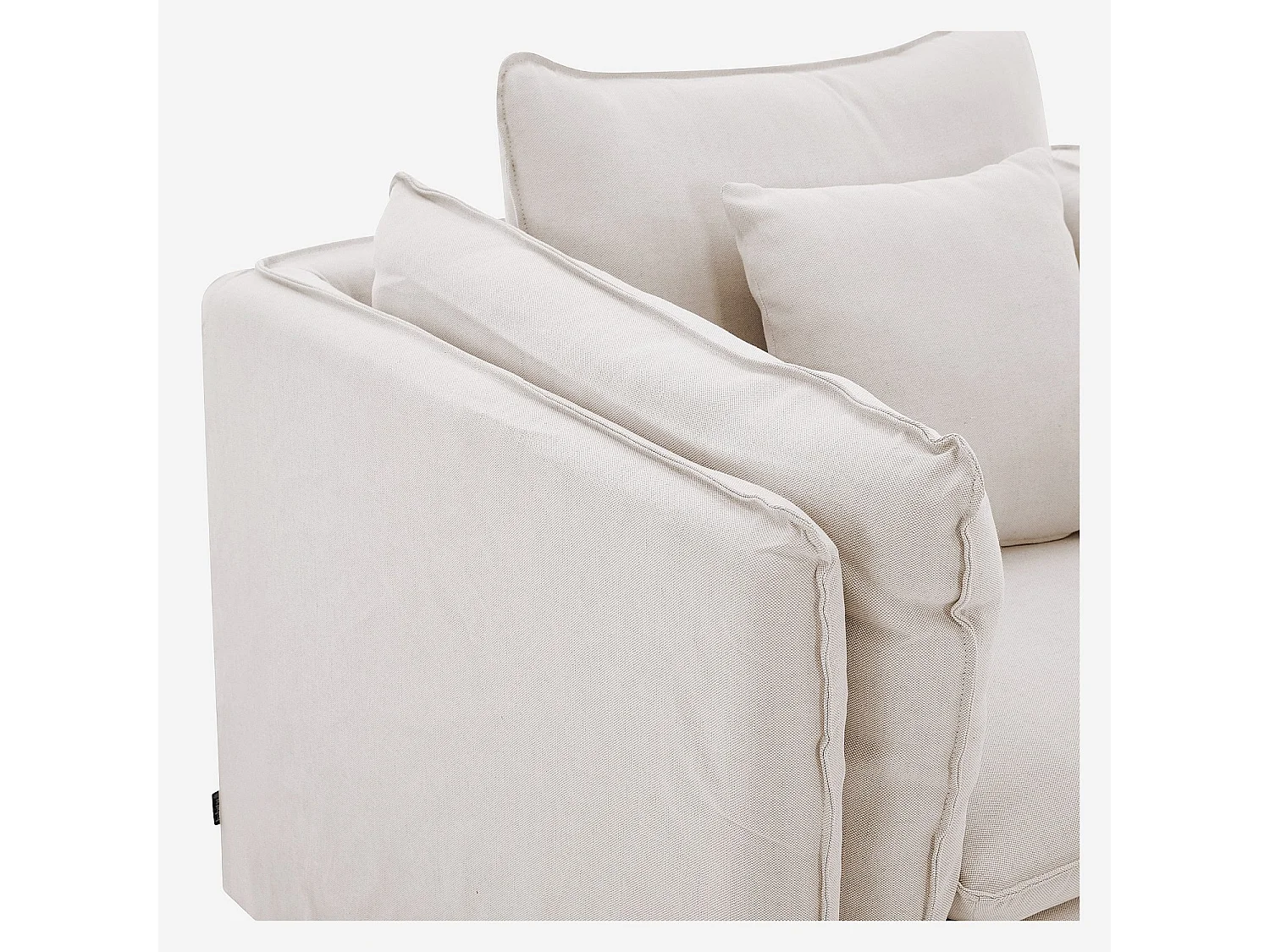 Habitat - Fauteuil déhoussable en coton et lin - Sable blanc - Andria