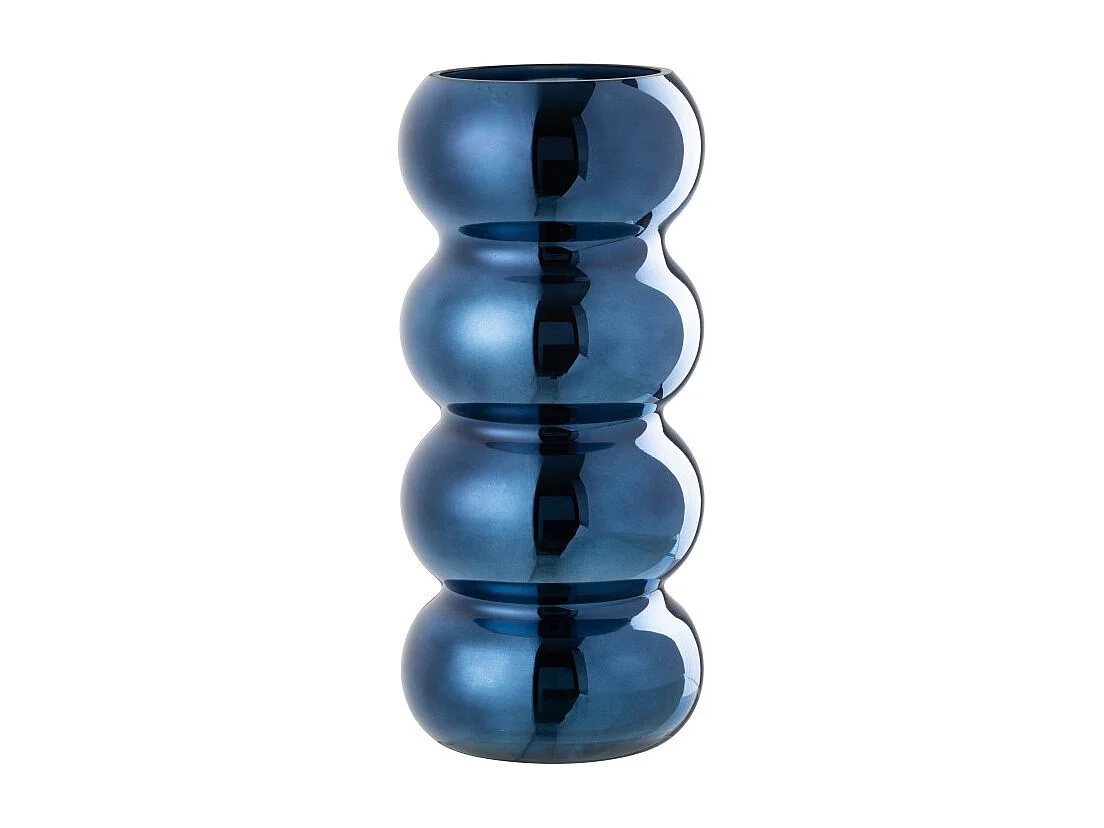 Jarrón de chenilla de cristal azul 13,5x13,5x30 cm