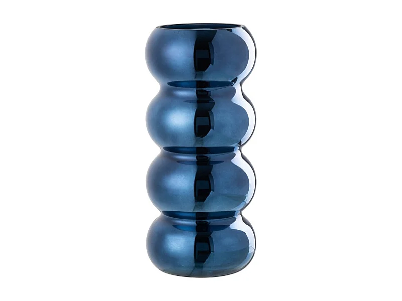 Jarrón de chenilla de cristal azul 13,5x13,5x30 cm