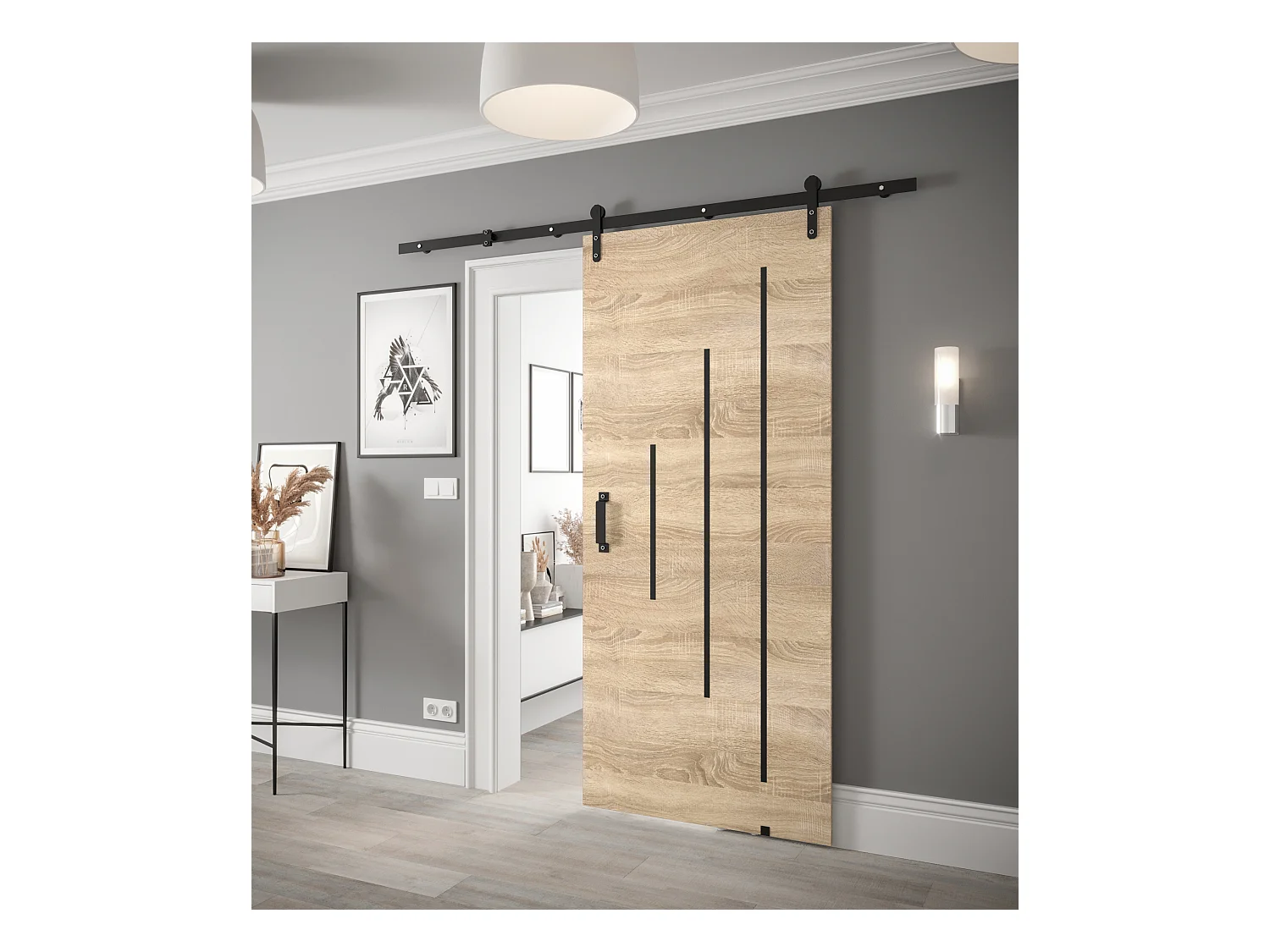 Portes coulissantes Loftiko Y 90x204 (chêne sonoma)