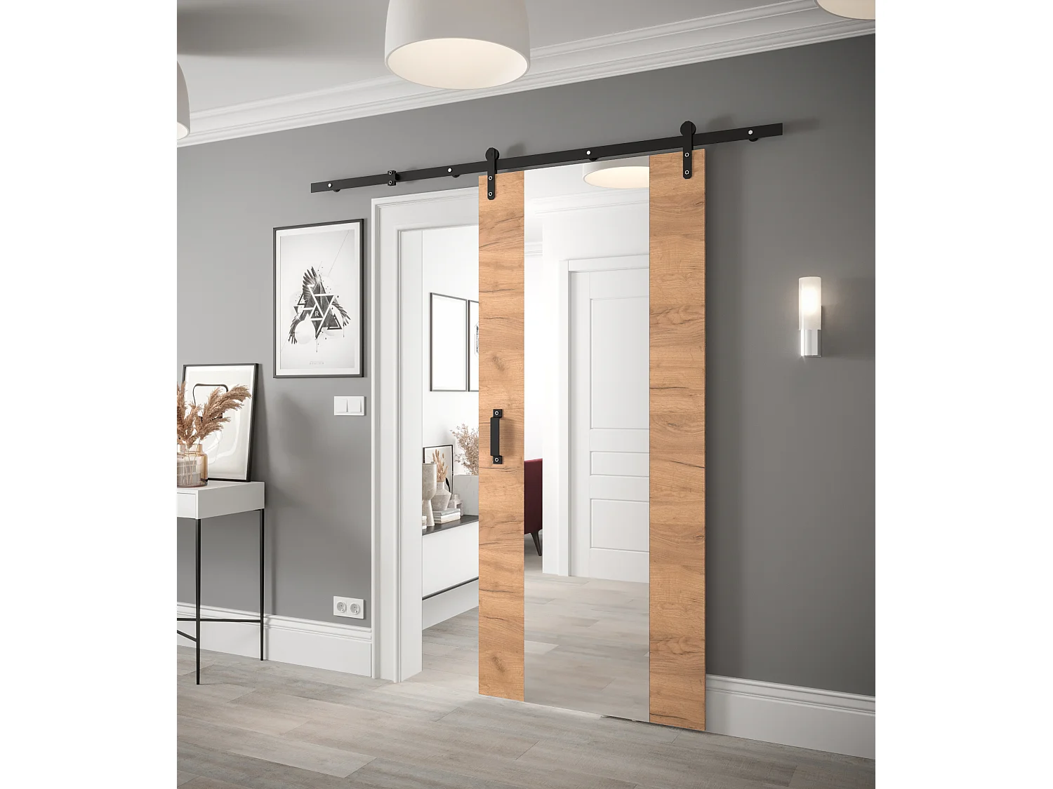 Puertas correderas Loftiko II 90x200 (roble Kraft)