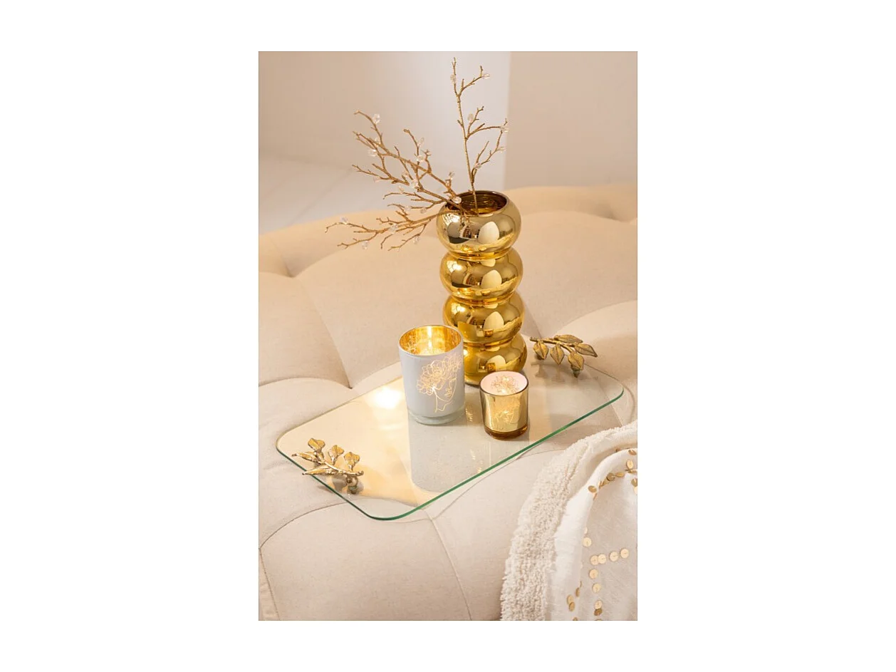 Jarrón de vidrio dorado 13.5x13.5x30 cm