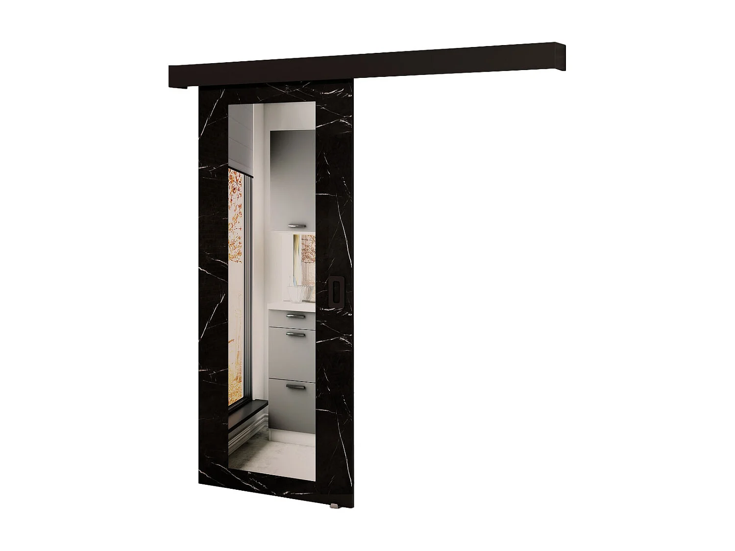 Puertas correderas Beni II 90x200 (mármol negro)