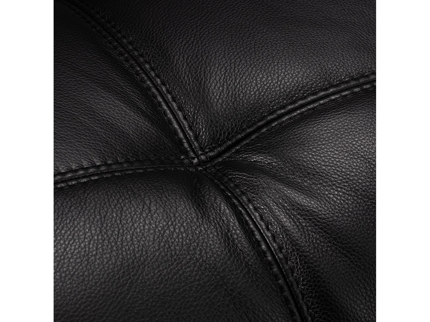 Fauteuil en cuir Savoy, bois plaqué noyer et aluminium poli - Noir obsidienne