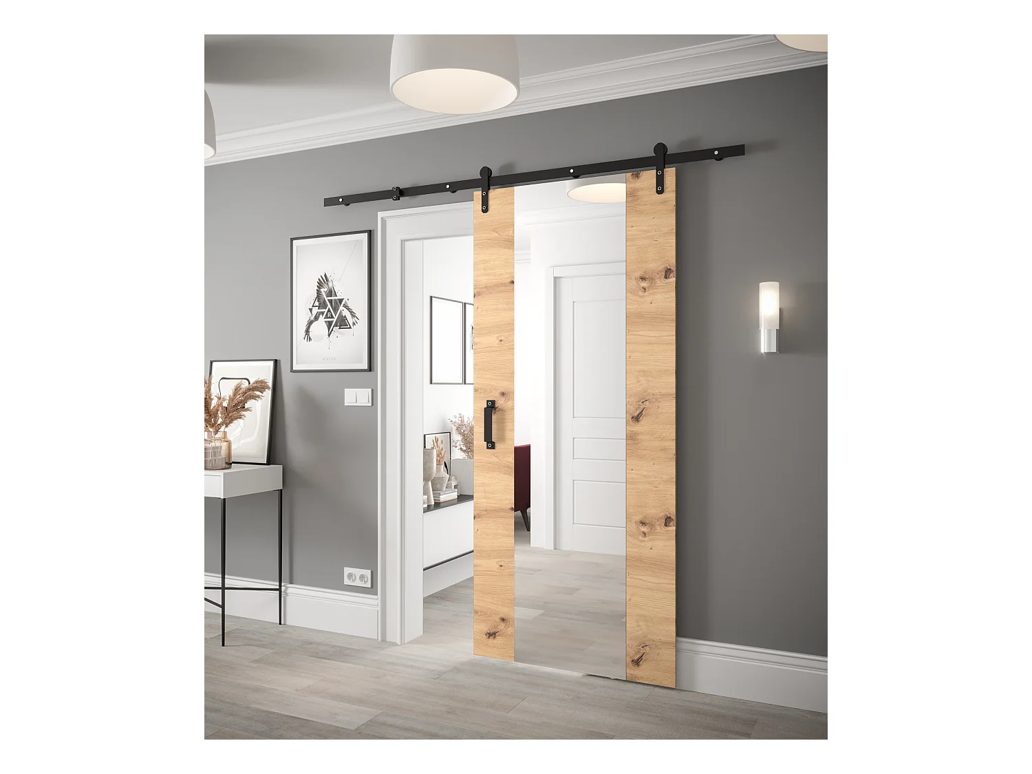 Portes coulissantes Loftiko II 90x204 (chêne artisan)