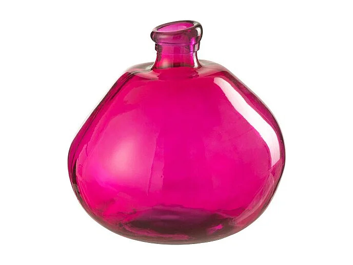 Jarrón burbuja de vidrio fucsia 31.5x31.5x32 cm
