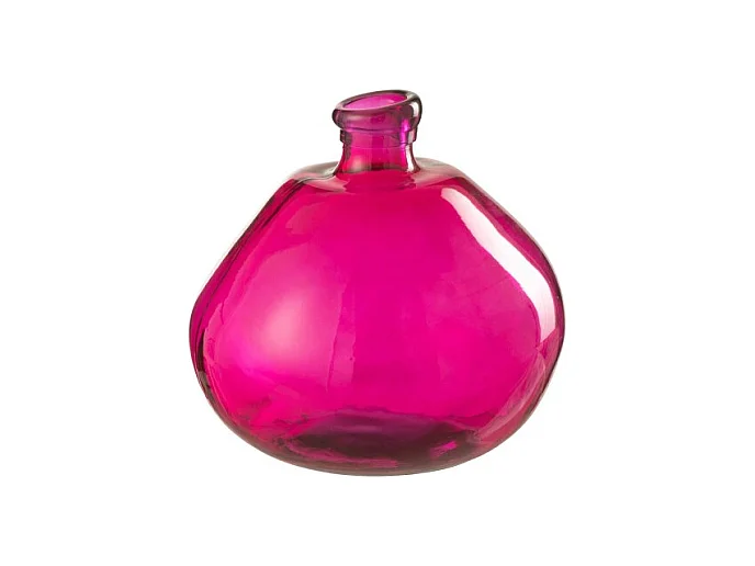 Jarrón burbuja de vidrio fucsia 31.5x31.5x32 cm