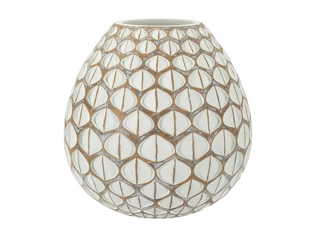 Jarrón de resina blanco 27x27 cm