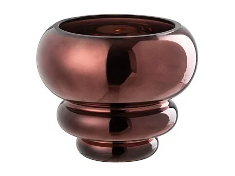 Jarrón o portavelas de vidrio ciruela 15.5x15.5x13.5 cm