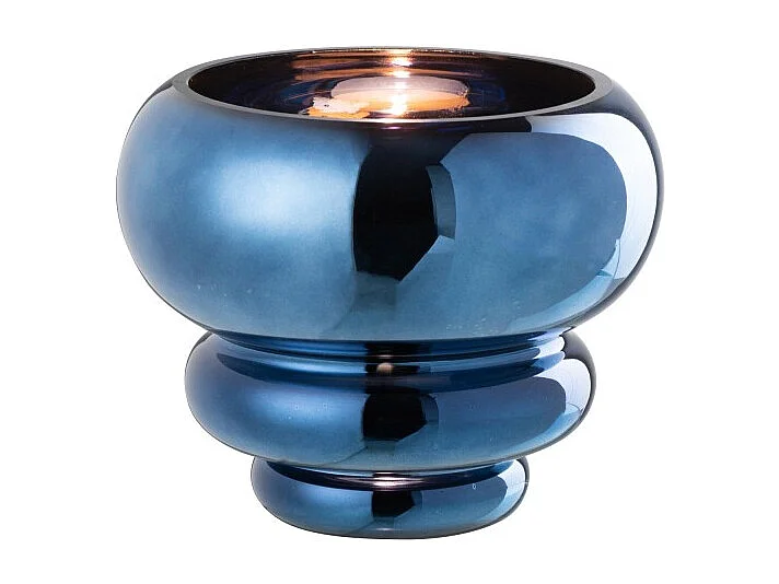 Jarrón o portavelas de cristal Belu 15,5x15,5x13,5 cm