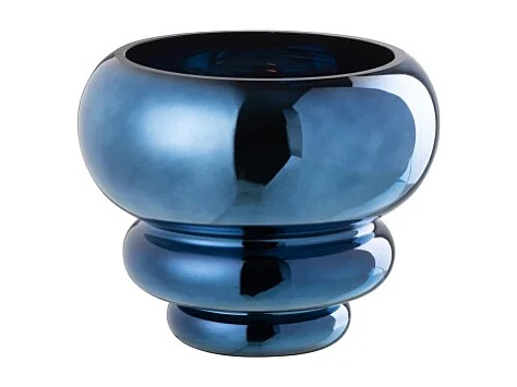 Jarrón o portavelas de cristal Belu 15,5x15,5x13,5 cm