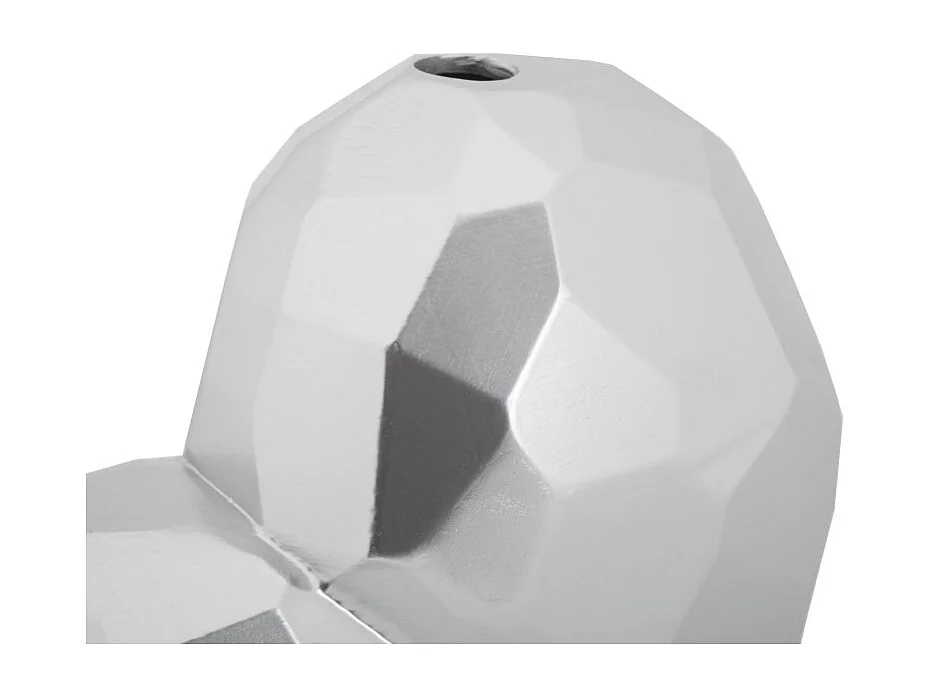 Jarrón corazón de resina plateada 19x9x18 cm