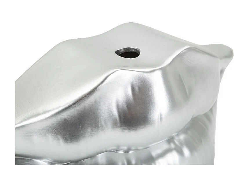 Jarrón con labios de resina plateada 23x8x12 cm