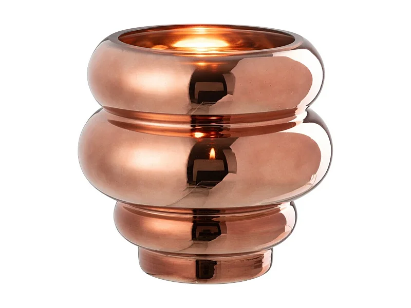 Jarrón o candelabro de cristal marrón 20x20x20 cm