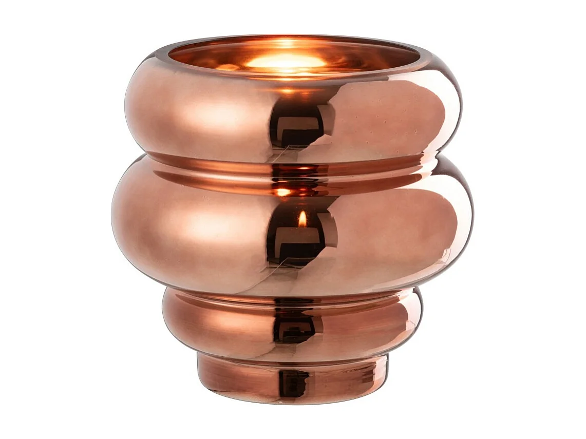 Jarrón o candelabro de cristal marrón 20x20x20 cm