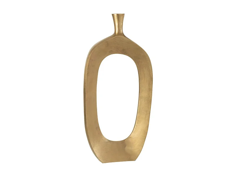 Jarrón perforado de metal dorado 35x10x75 cm