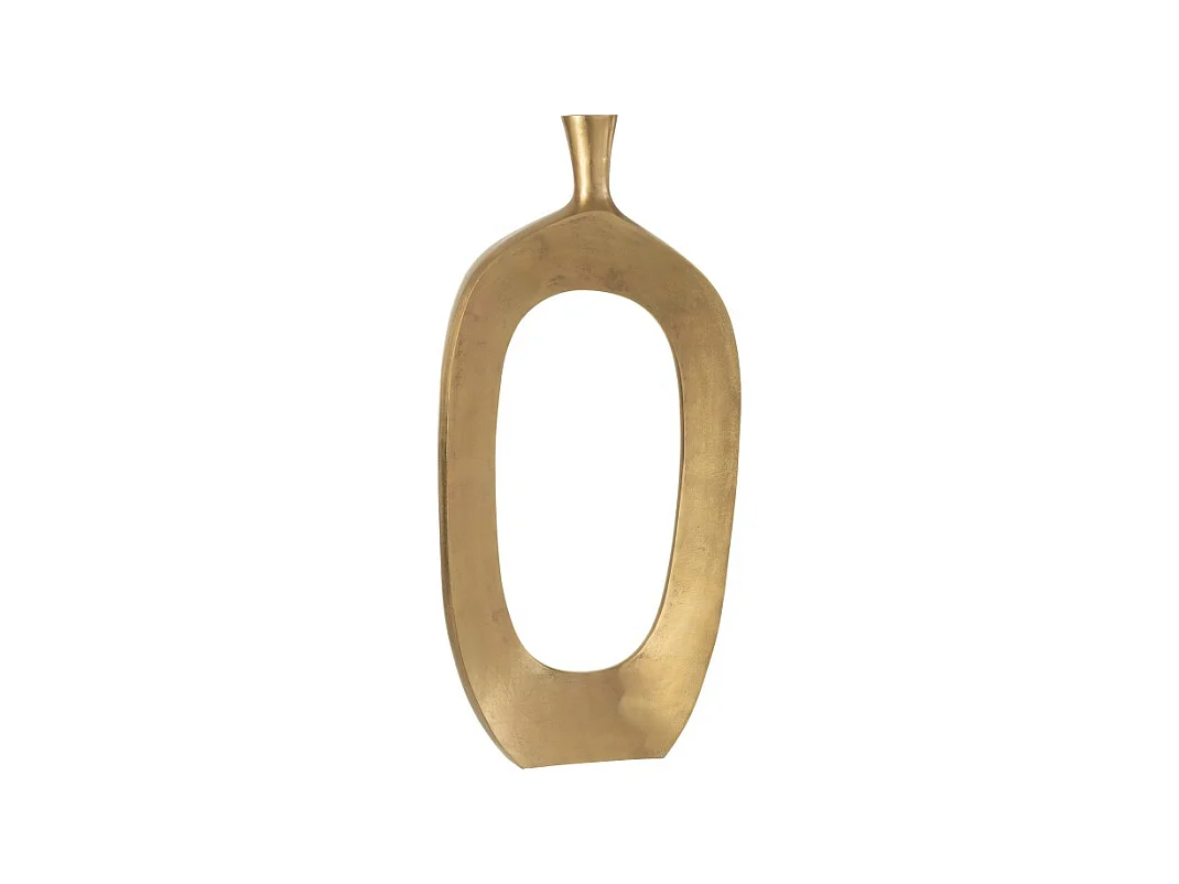 Jarrón perforado de metal dorado 35x10x75 cm