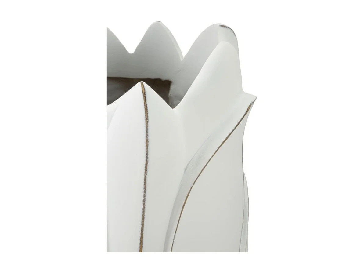 Jarrón de resina blanco 30,5x69 cm