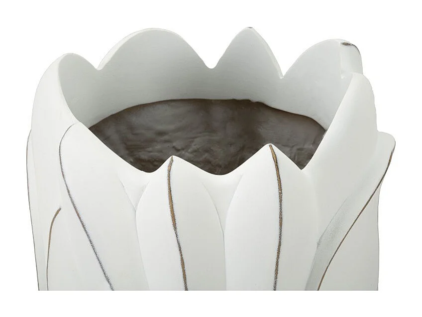 Jarrón de resina blanco 30,5x69 cm