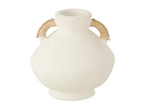 Pequeño jarrón de terracota blanco 25x25x30 cm
