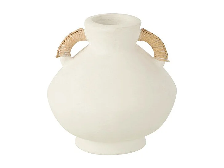 Pequeño jarrón de terracota blanco 25x25x30 cm