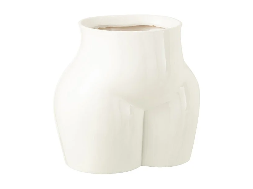 Jarrón cadera mujer de cerámica blanca 32.5x24.5x30.5 cm