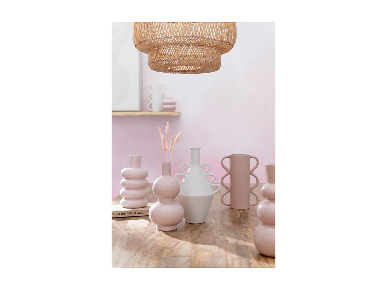 Jarrón de cerámica rosa 22x16x32 cm