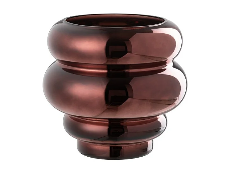 Jarrón o portavelas de vidrio ciruela 20x20x20 cm