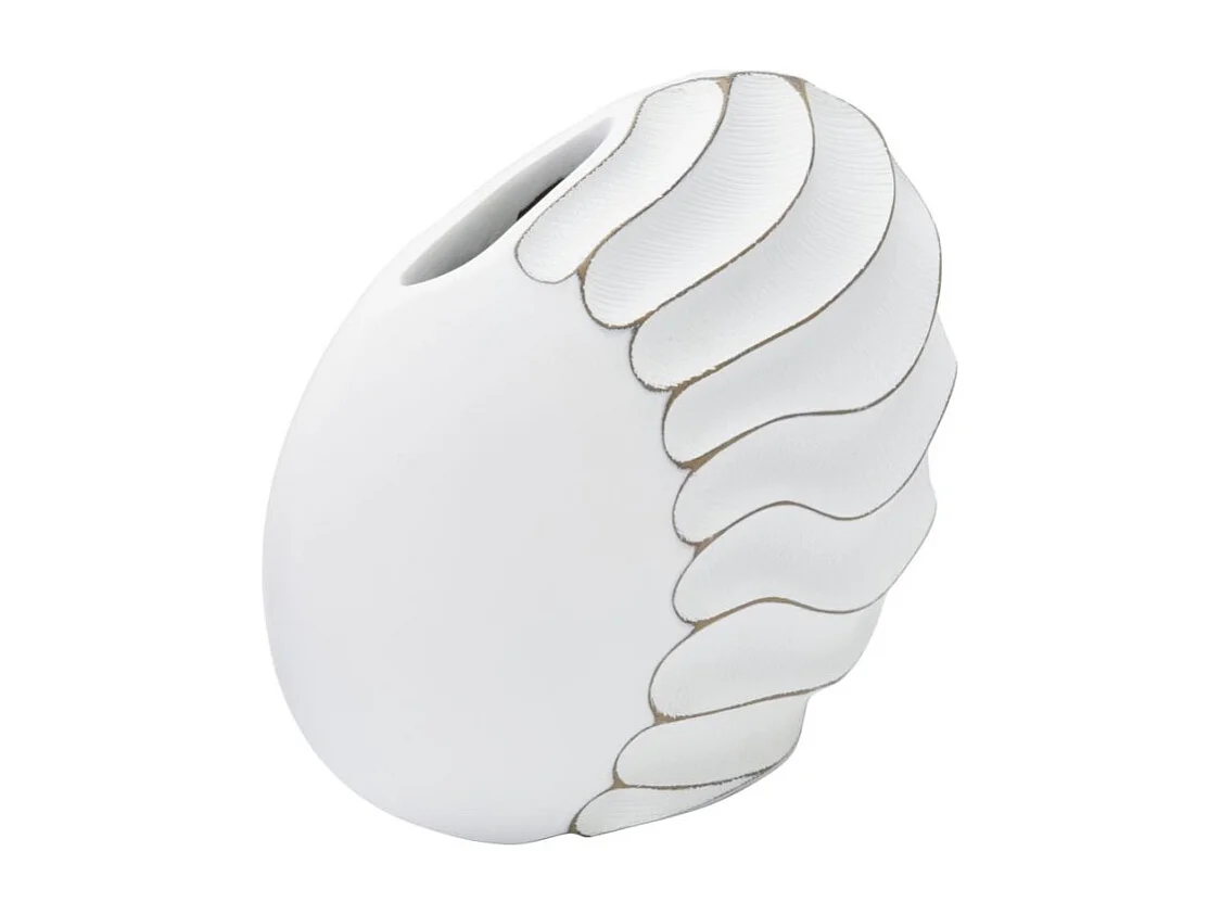 Jarrón de resina blanca 34x11,5x24,5 cm