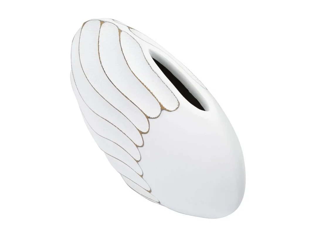 Jarrón de resina blanca 34x11,5x24,5 cm