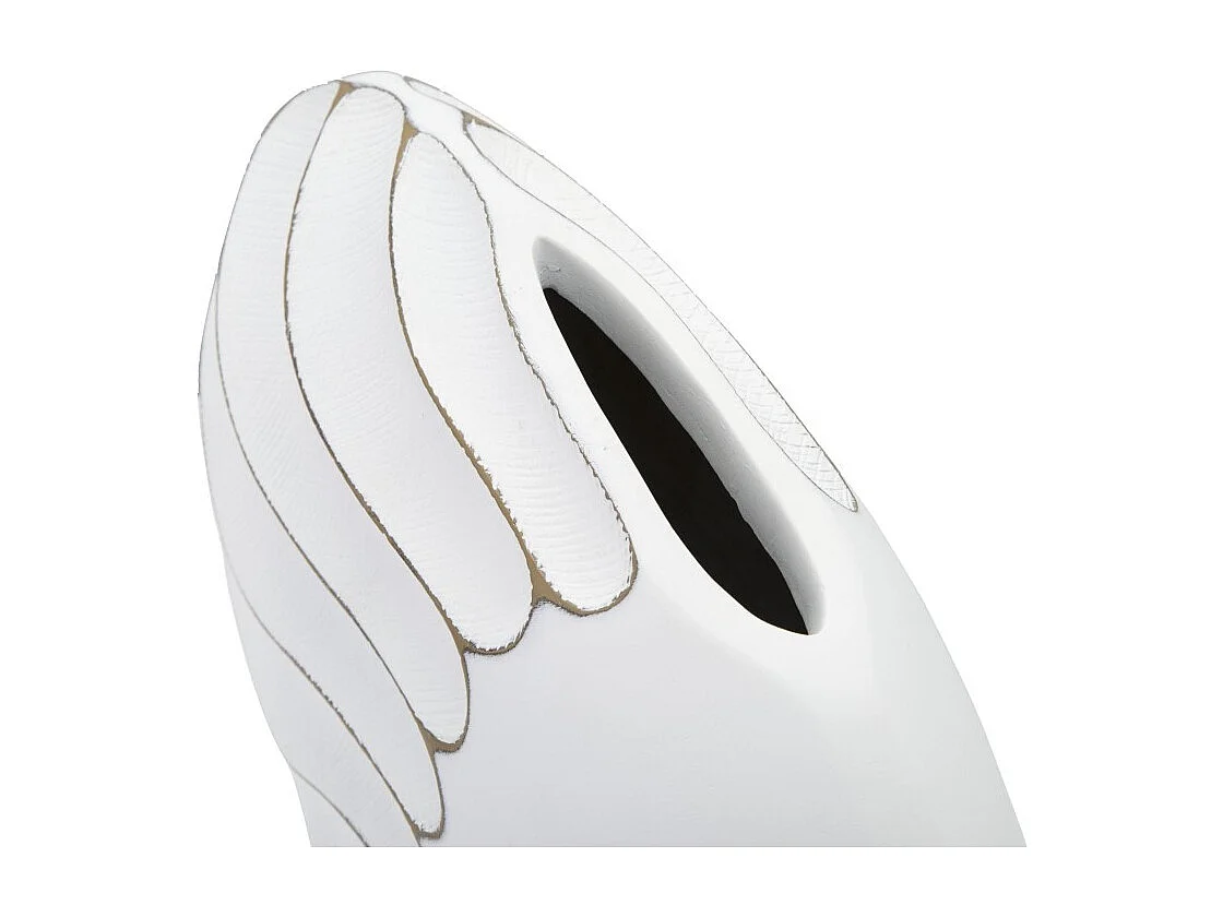 Jarrón de resina blanca 34x11,5x24,5 cm