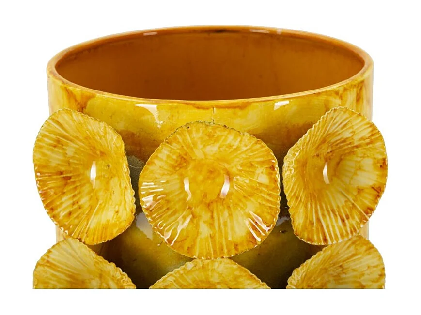 Jarrón de concha de metal amarillo 16x15x33