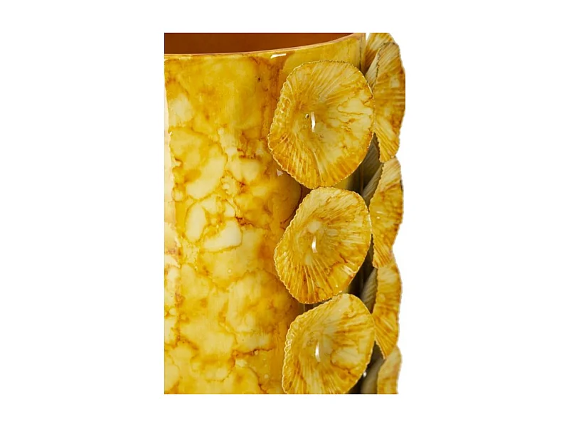 Jarrón de concha de metal amarillo 16x15x33