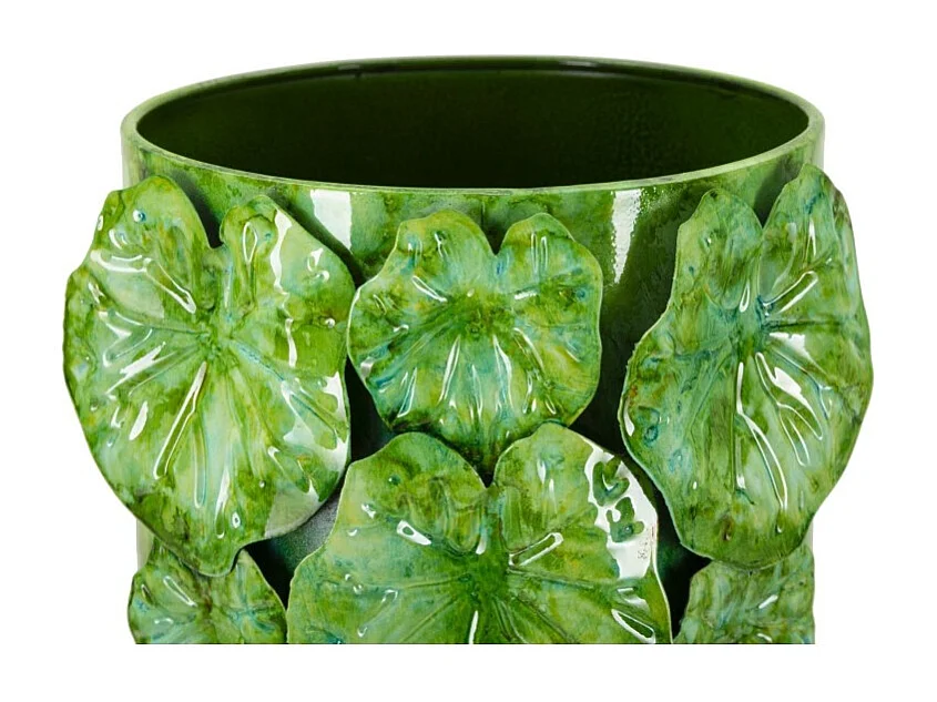 Jarrón de concha de metal verde 18x17,5x46