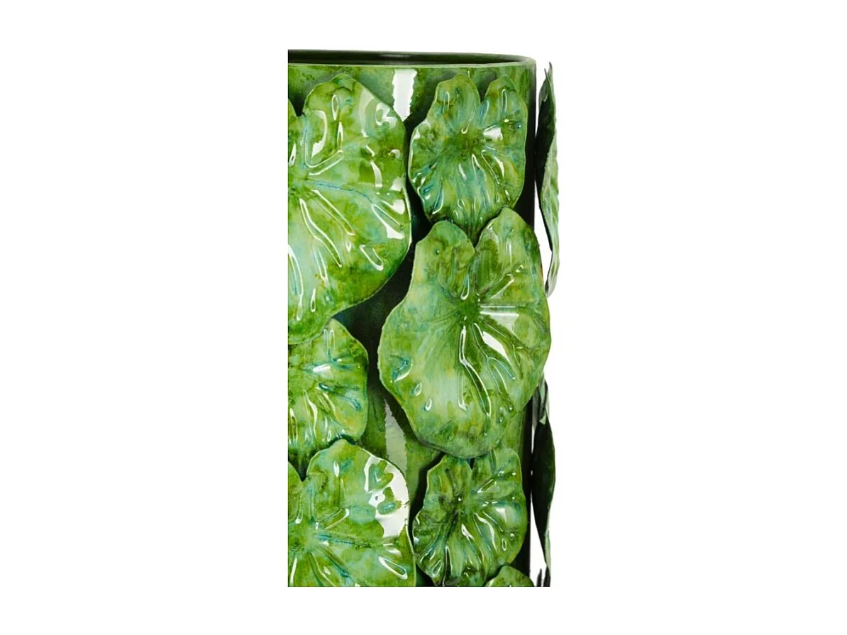 Jarrón de concha de metal verde 18x17,5x46