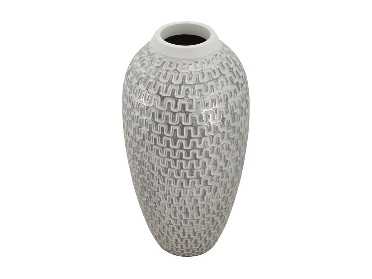 Jarrón de resina blanco 21x43 cm