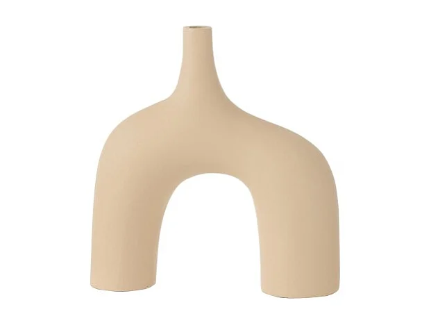 Jarrón de aluminio beige 29x9x30.5 cm