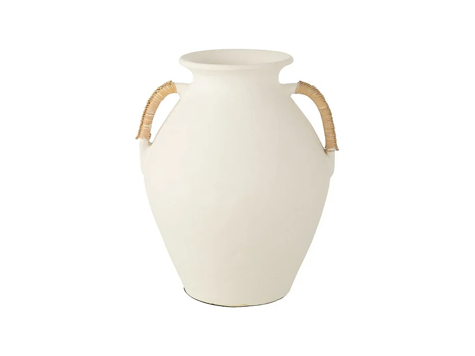 Jarrón de terracota blanco 34x34x43 cm
