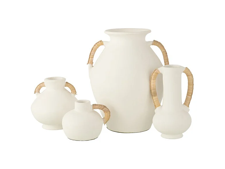 Jarrón de terracota blanco 34x34x43 cm