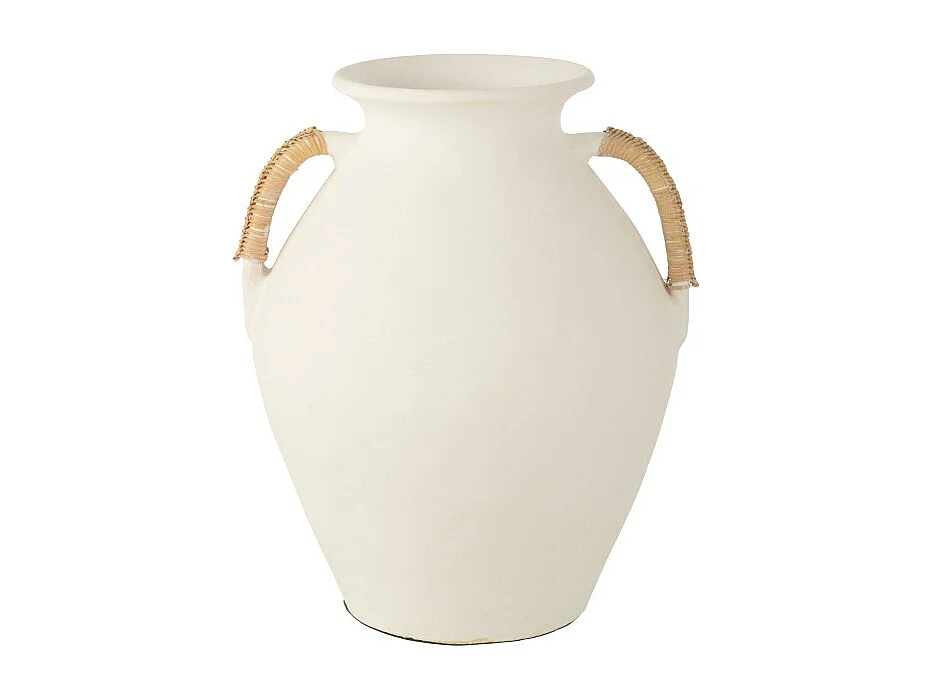 Jarrón de terracota blanco 34x34x43 cm
