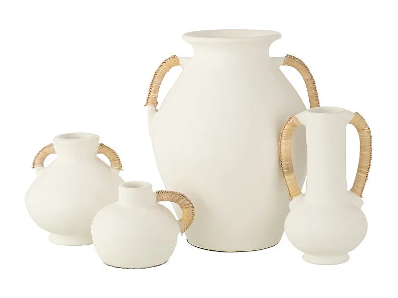 Jarrón de terracota blanco 34x34x43 cm