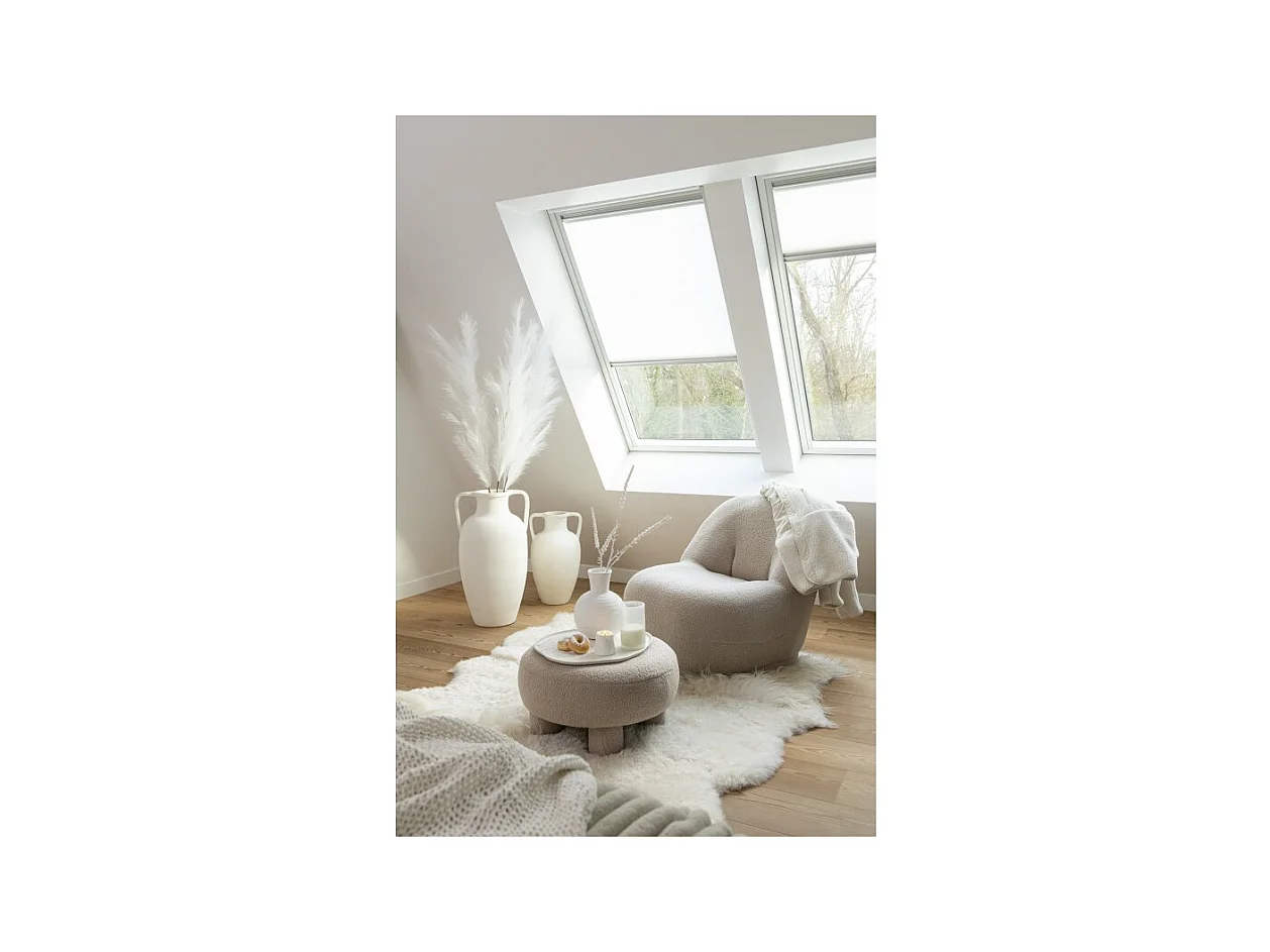 Jarrón de cerámica blanco con 2 asas 30x30x48 cm