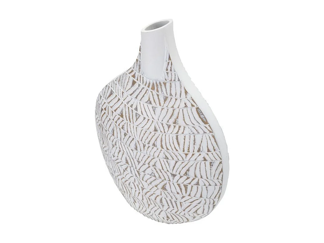 Jarrón de resina blanco 30,5x11,5x46,5 cm