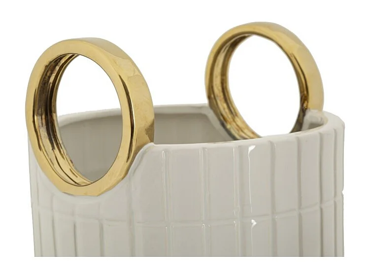 Jarrón de cerámica blanca 18x25 cm