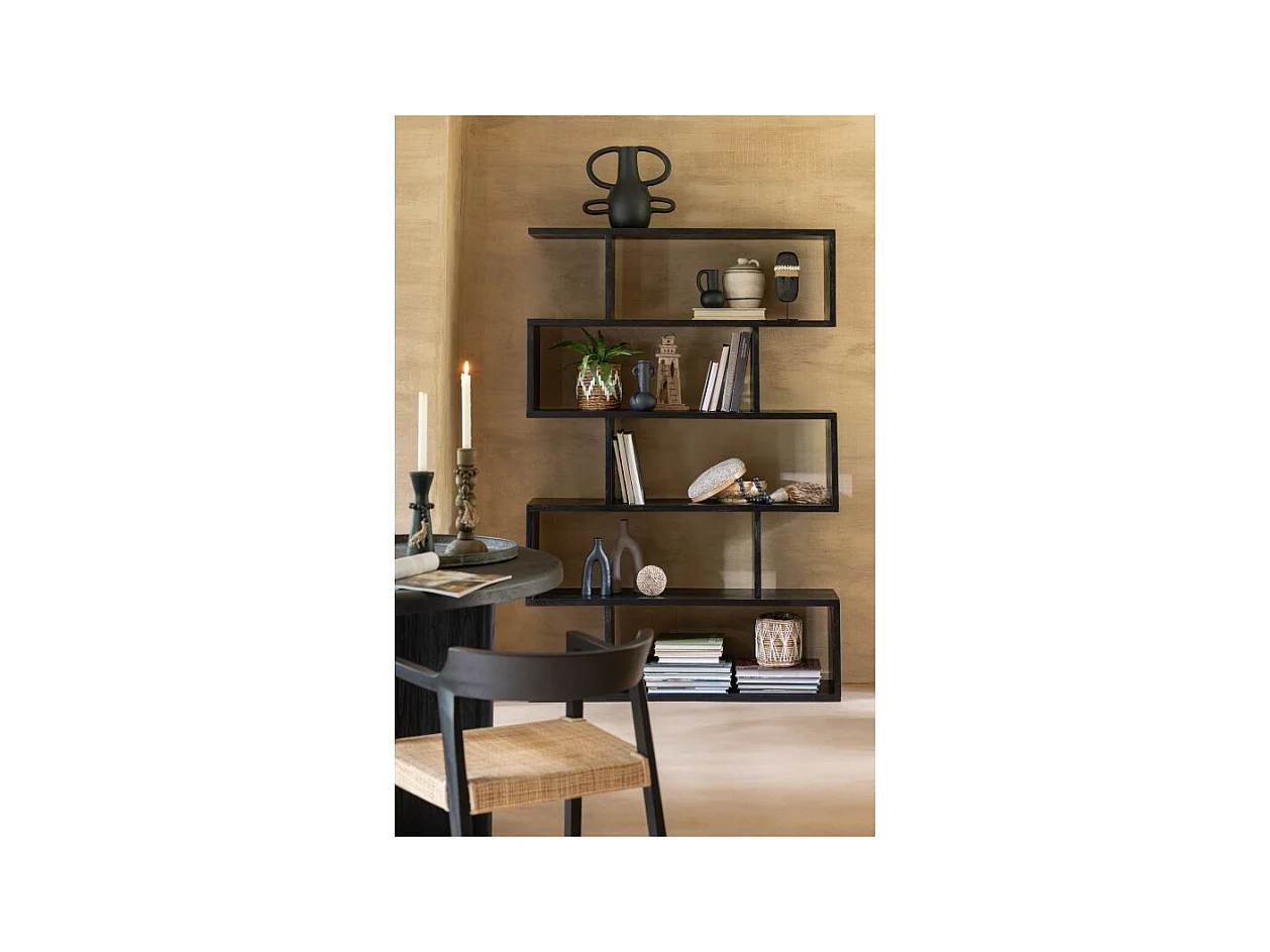 Jarrón con asas en terracota negra 17x33x36 cm