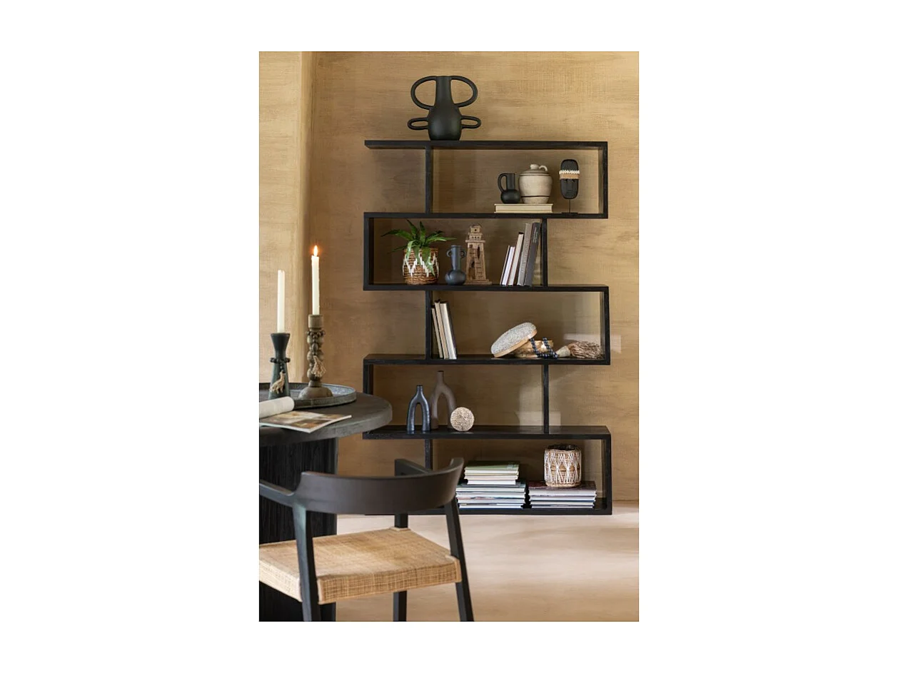 Jarrón con asas en terracota negra 17x33x36 cm