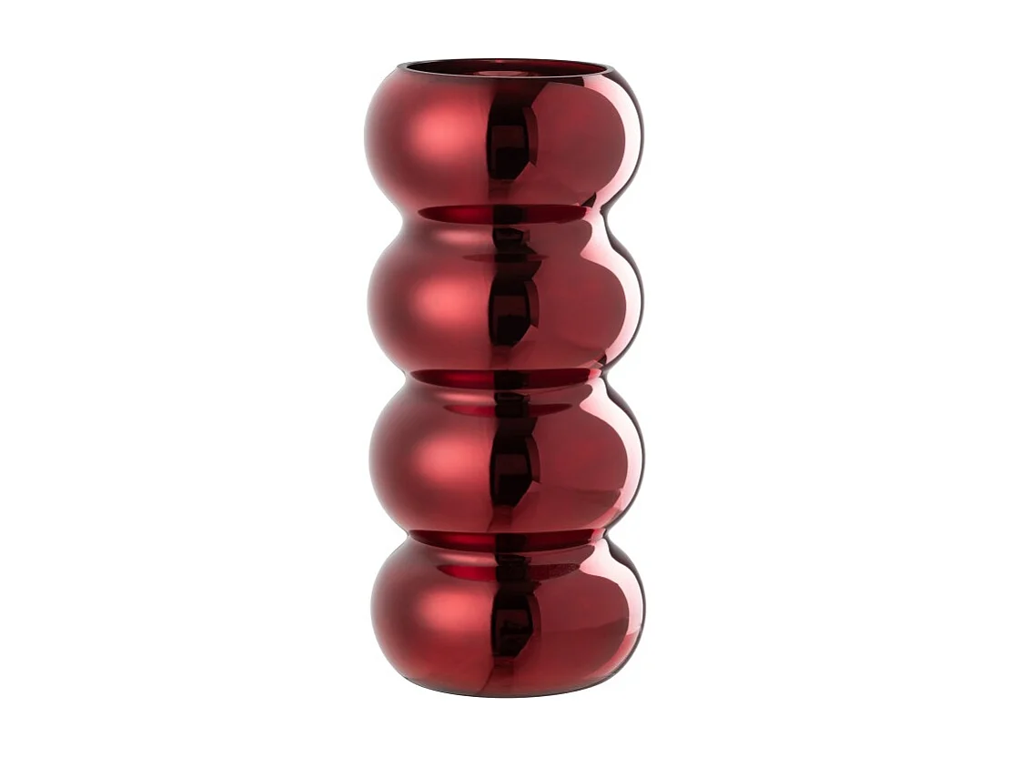 Jarrón de vidrio rojo 13.5x13.5x30 cm